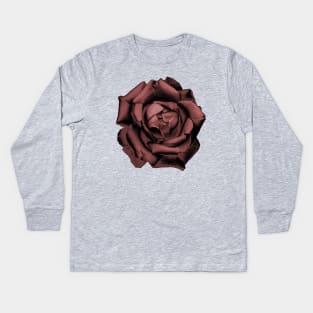 Red Charcoal Rose Kids Long Sleeve T-Shirt